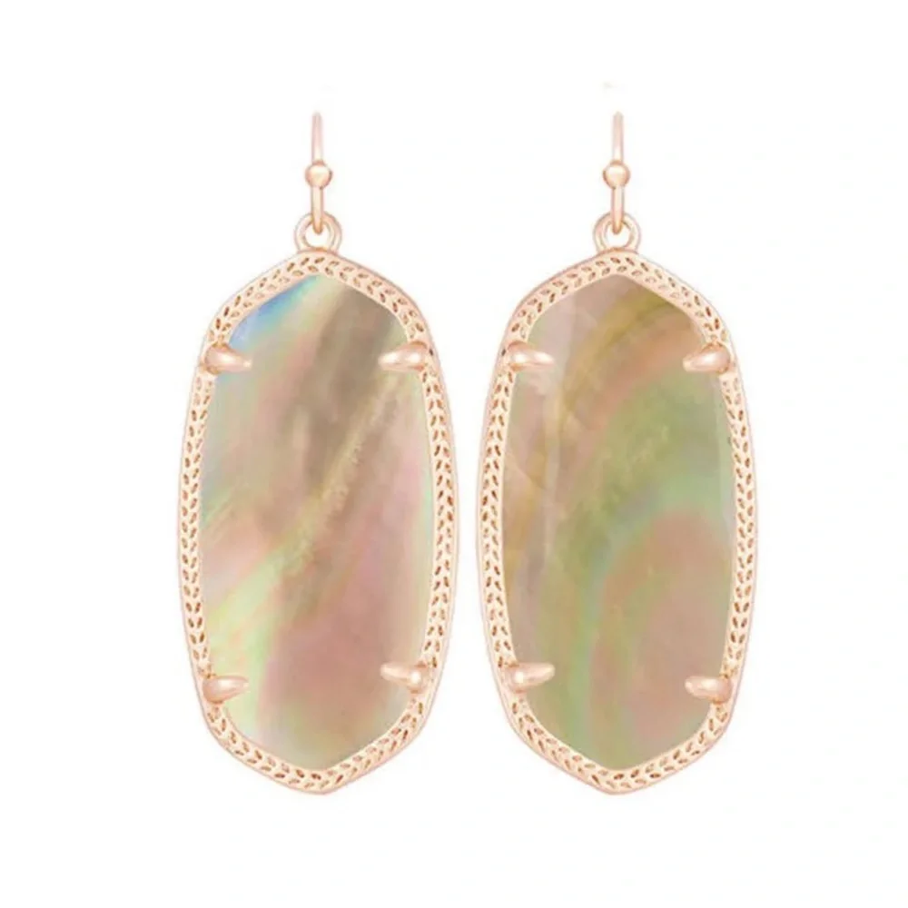 Kendra Scott Brown Mother of Pearl Elle Earrings